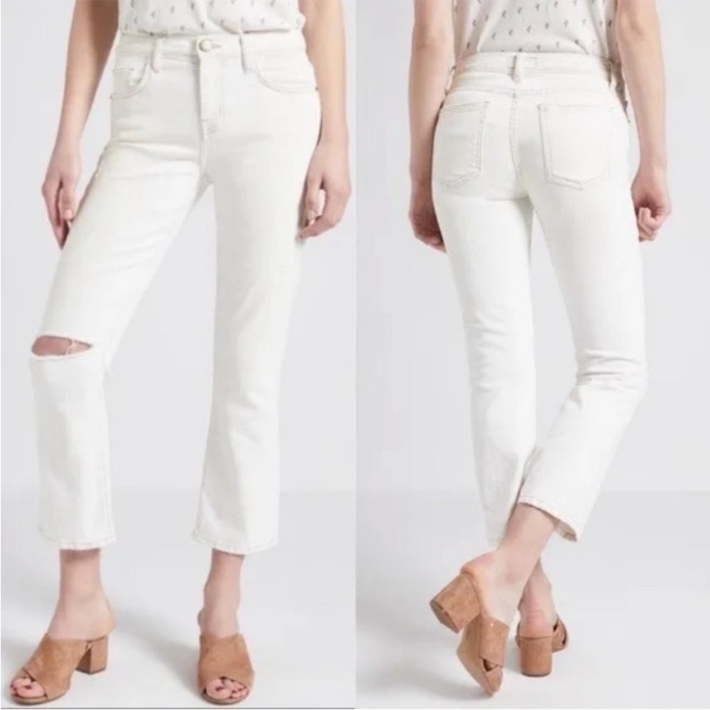 CURRENT ELLIOT | Anthropologie Womens The Kick Jean in Electric Destroy Size 27